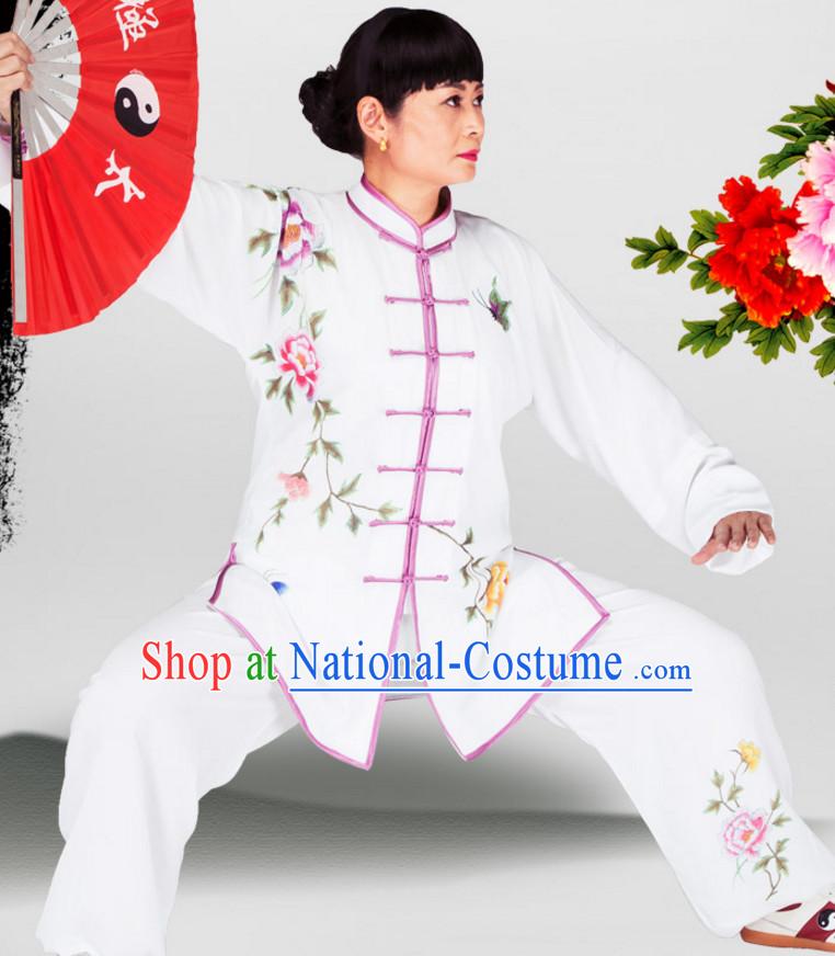 Chinese Asian Mandarin Kung Fu Martial Arts Practice and Competition Costume Wing Chun Apparel Taiji Tai Chi Uniform for Adults Children Men Women Boys Girls