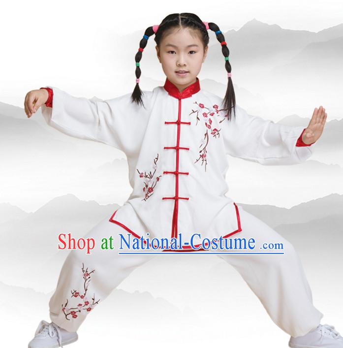 Chinese Asian Mandarin Kung Fu Martial Arts Practice and Competition Costume Wing Chun Apparel Taiji Tai Chi Uniform for Adults Children Men Women Boys Girls