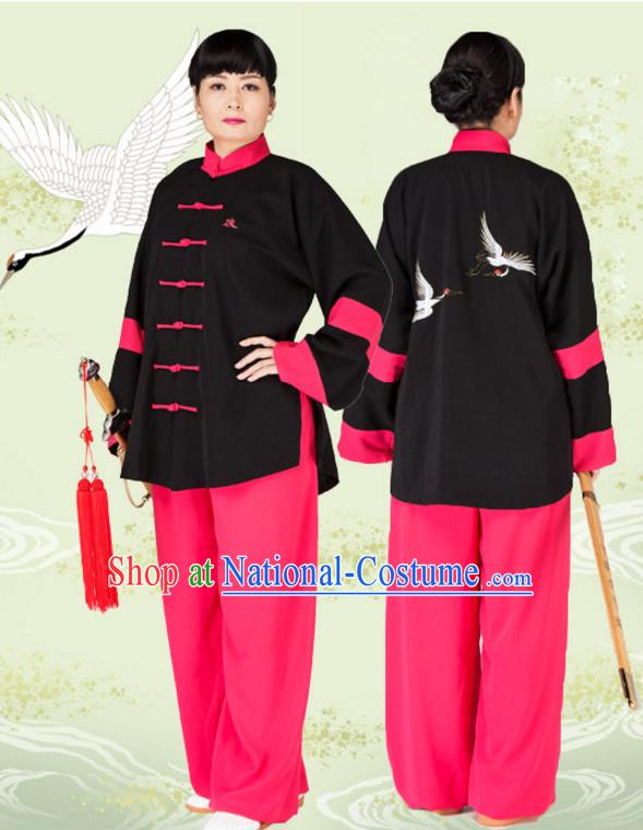 Chinese Asian Mandarin Kung Fu Martial Arts Practice and Competition Costume Wing Chun Apparel Taiji Tai Chi Uniform for Adults Children Men Women Boys Girls