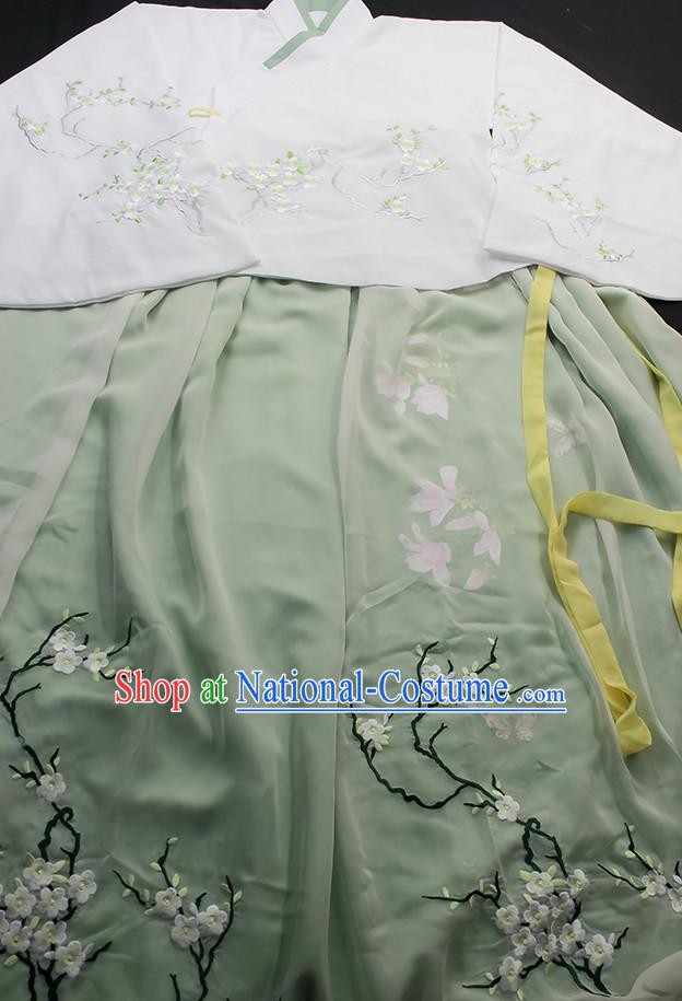 Ancient Chinese Embroidered Squirrel Hanfu Garment Top and Bottom Clothing Complete Set