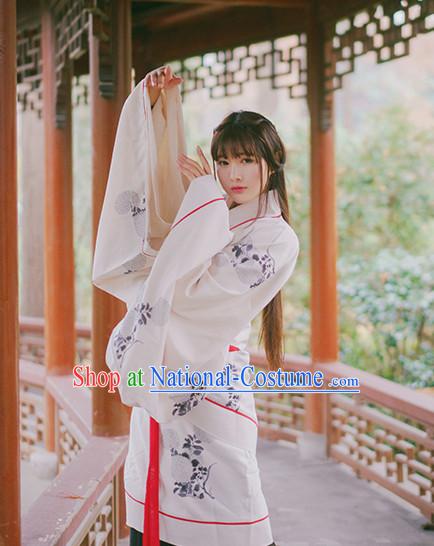 Ancient Chinese Han Dynasty Princess Clothes Top and Bottom Clothing Complete Set for Women or Girls