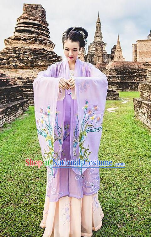 Ancient Chinese Ming Dynasty Princess Empress Queen Embroidered Clothing and Headpieces Complete Set for Women or Girls