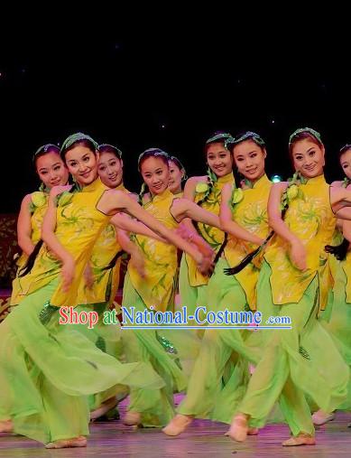 Professional Chinese Folk Village Dance Costume for Women Girls Adults Kids