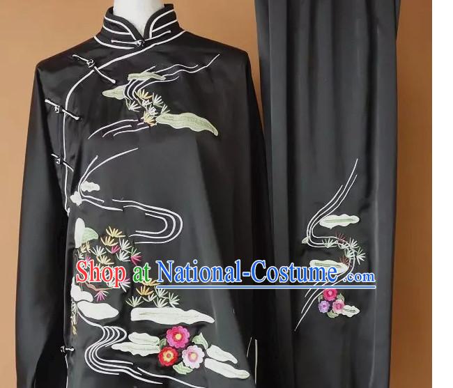 Top Embroidered Mandarin Tai Chi Taiji Martial Arts Competition Uniforms Dresses Suits Outfits