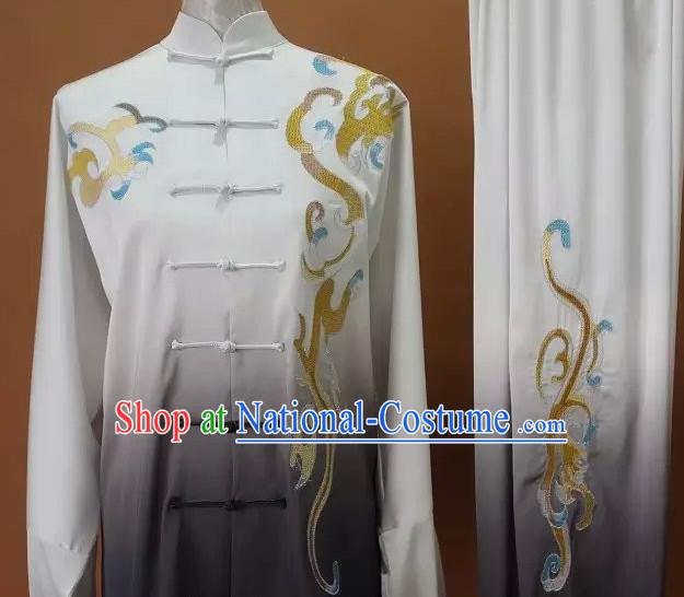 Top Embroidered Mandarin Tai Chi Taiji Martial Arts Competition Uniforms Dresses Suits Outfits