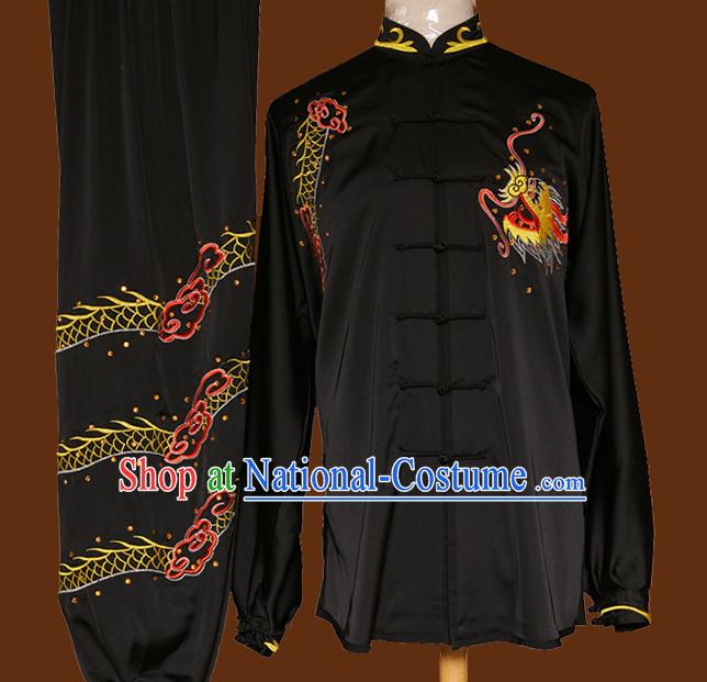 Top Mandarin Tai Chi Taiji Kung Fu Martial Arts Competition Uniform Dresses Suits Outfits for Adults