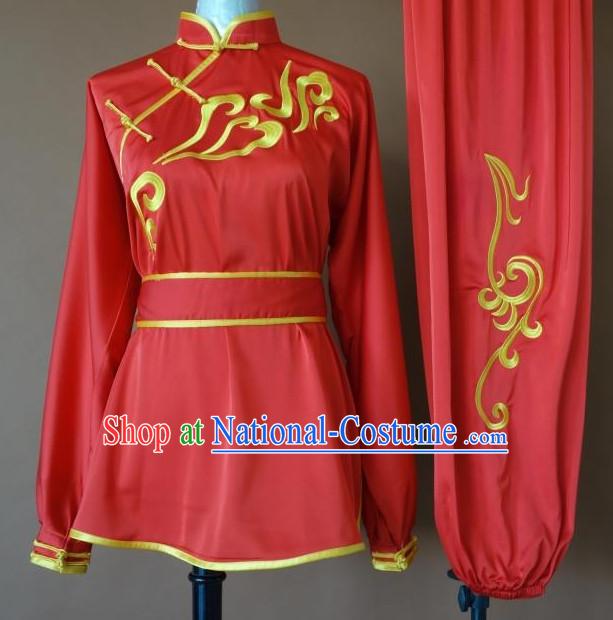 Top Tai Chi Taiji Kung Fu Gongfu Martial Arts Competition Uniforms Dresses Suits Outfits for Adults