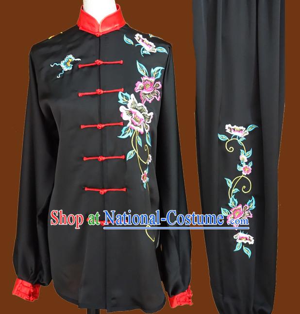 Top Tai Chi Taiji Kung Fu Gongfu Martial Arts Wu Shu Competition Uniforms Dresses Suits Outfits for Adults and Kids