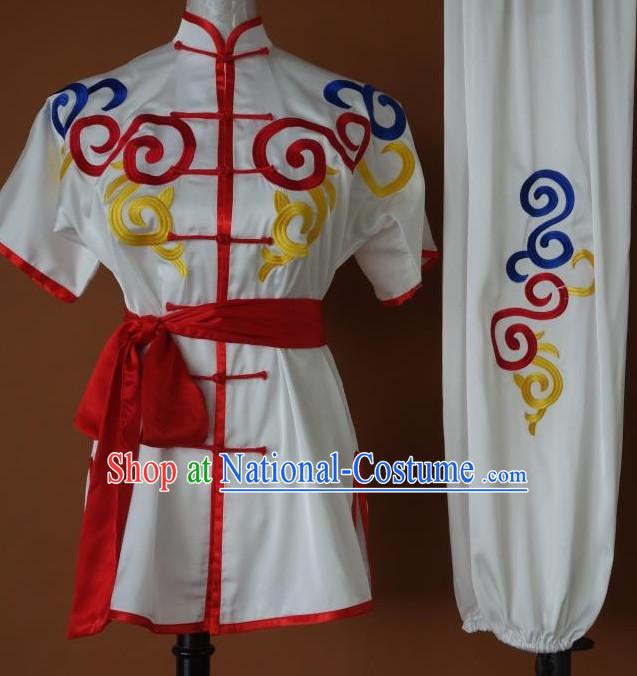 Top Tai Chi Taiji Kung Fu Gongfu Martial Arts Wu Shu Competition Uniforms Dresses Suits Outfits for Adults and Kids