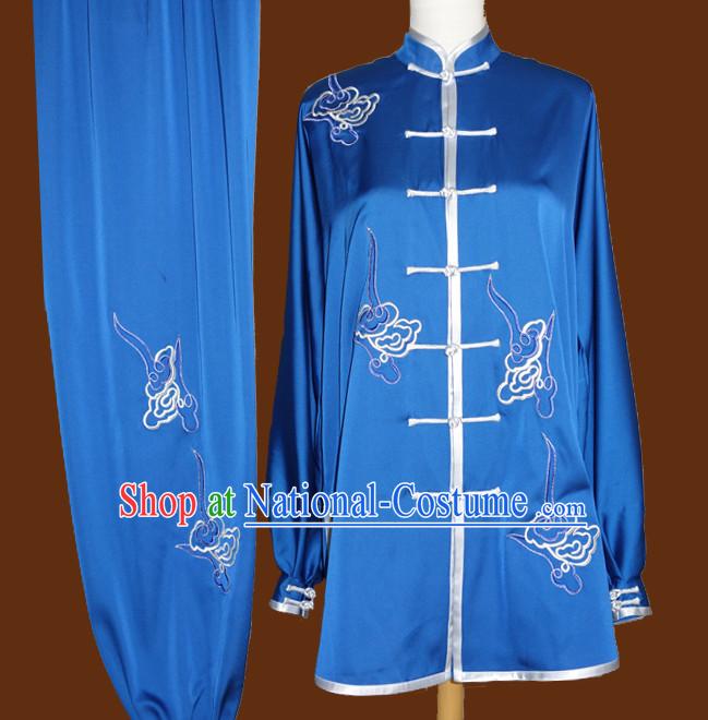 Top Mandarin Tai Chi Taiji Kung Fu Martial Arts Competition Uniform Dresses Suits Outfits for Kids Children Boys Girls