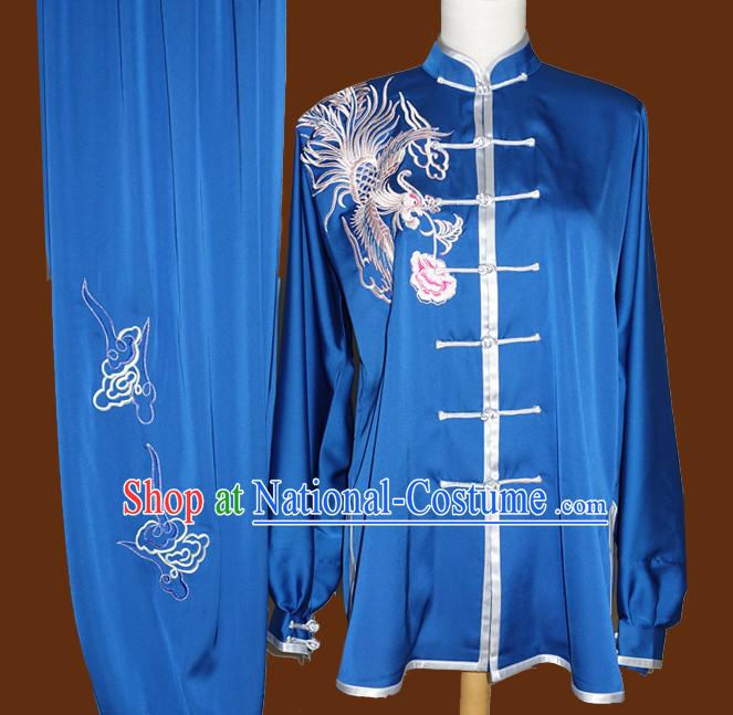 Top Mandarin Tai Chi Taiji Kung Fu Martial Arts Competition Uniform Dresses Suits Outfits for Kids Children Boys Girls