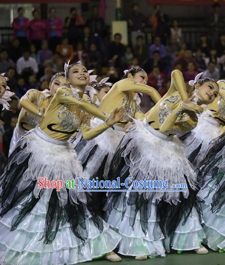 Chinese Folk Dance Costume and Headpieces for Men