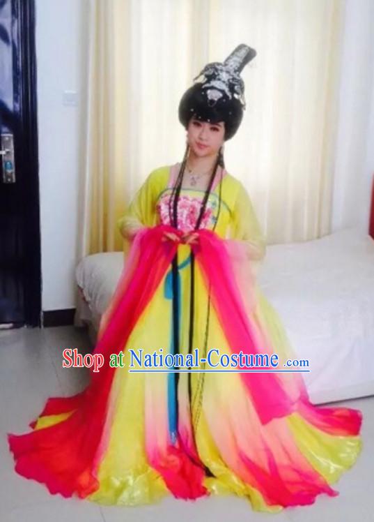 Ancient Chinese Empress Dresswear and Hair Jewelry Complete Set for Women Girls Adults KIds