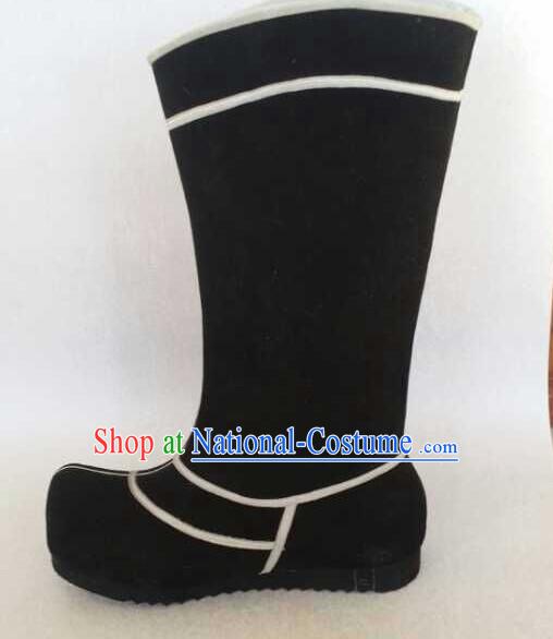 Traditional Chinese Ancient Black Boots for Men