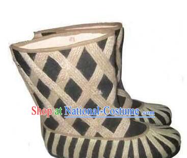 Ancient Chinese Film Handmade Boots for Men Boys Adults Children