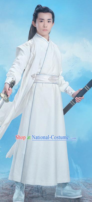 Ancient Swordsmen Costumes and Hair Jewelry Complete Set for Boys Kids Youth Children