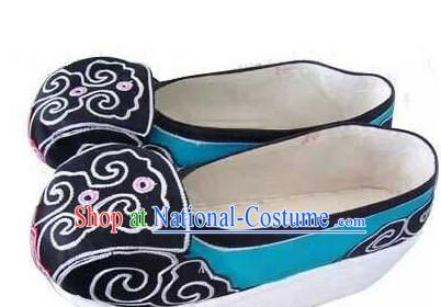 High Heel Handmade Ancient Traditional Chinese Male Handmade and Embroidered Hanfu Lotus Shoes China Shoes for Men or Boys