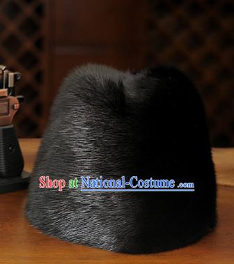 Top Traditional Chinese Black Fur Hat for Men