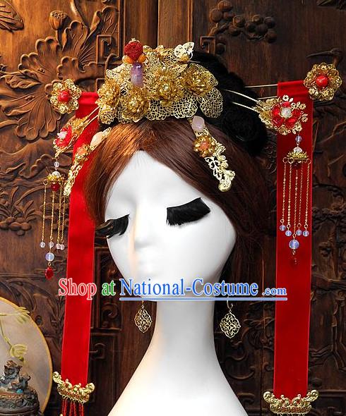 Ancient Chinese Empress Princess Queen Hair Style Accessories Hair Sticks Clips Hair Pin Hair Pieces Combs Ancient Chinese Chopsticks Asian Wedding Bridal Hair Ornaments