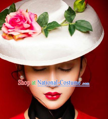 Top Imperial Royal Handmade Flower Decorations Hat for Ladies