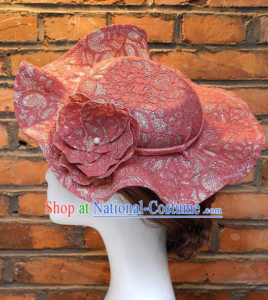 Top Handmade Flower Decoration Hat Dress Hat for Ladies