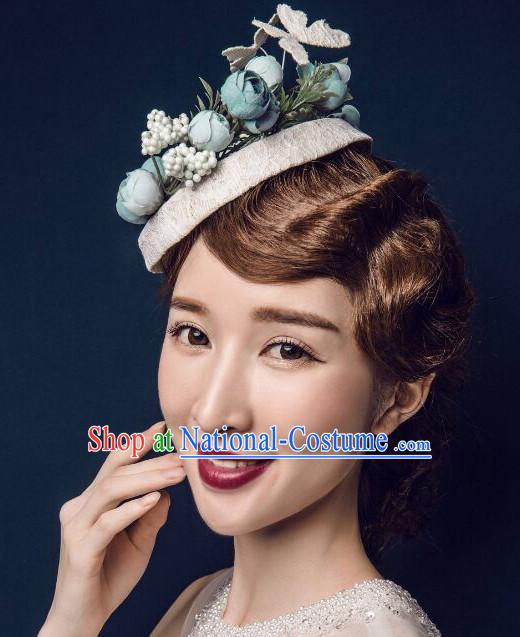 Top Handmade Flower Decoration Hat Dress Hat for Ladies