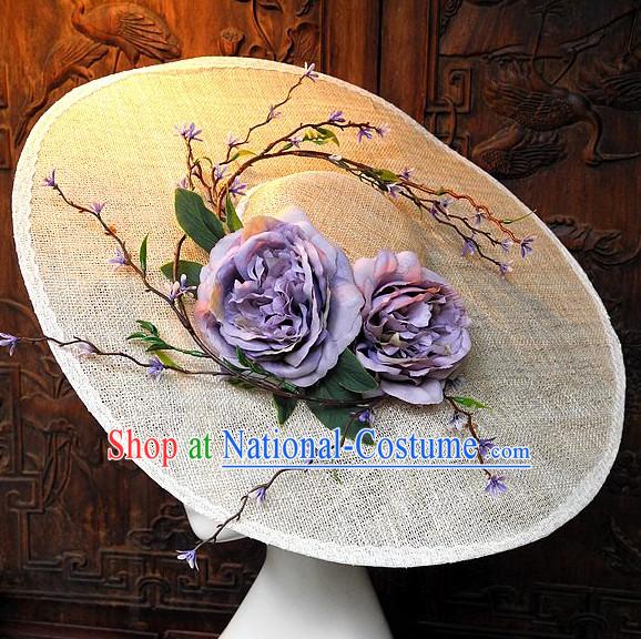 Top Handmade Flower Decoration Hat Dress Hat for Ladies