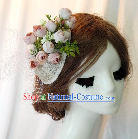 Top Handmade Flower Decoration Hat Dress Hat for Ladies