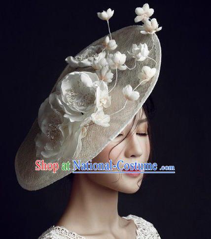 Top Handmade Flower Decoration Hat Dress Hat for Ladies