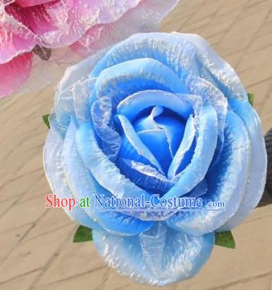 0.35 Meter Blue Rose Flower Decoration Props Dance Prop