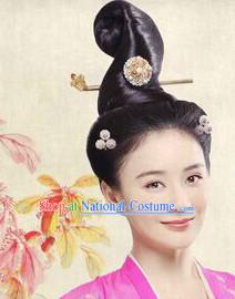 Chinese Ancient Lady Black Wig Wigs and Hair Accessories