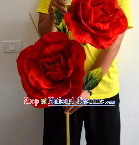 Big Red Rose Flower Dance Props Props for Dance Dancing Props for Sale for Kids Dance Stage Props Dance Cane Props Umbrella Children Adults