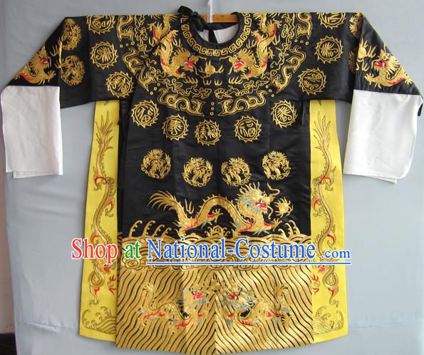 Chinese Ancient Judge Bao Gong Costumes and Hat Complete Set for Boys Kids Children