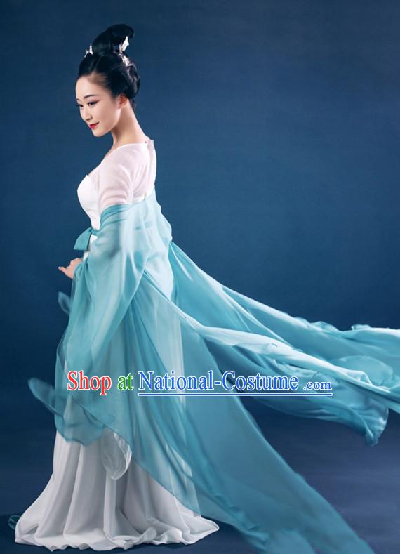 Chinese Ancient Classical Tang Dynasty Costumes and Hair Accessories Complete Set for Women