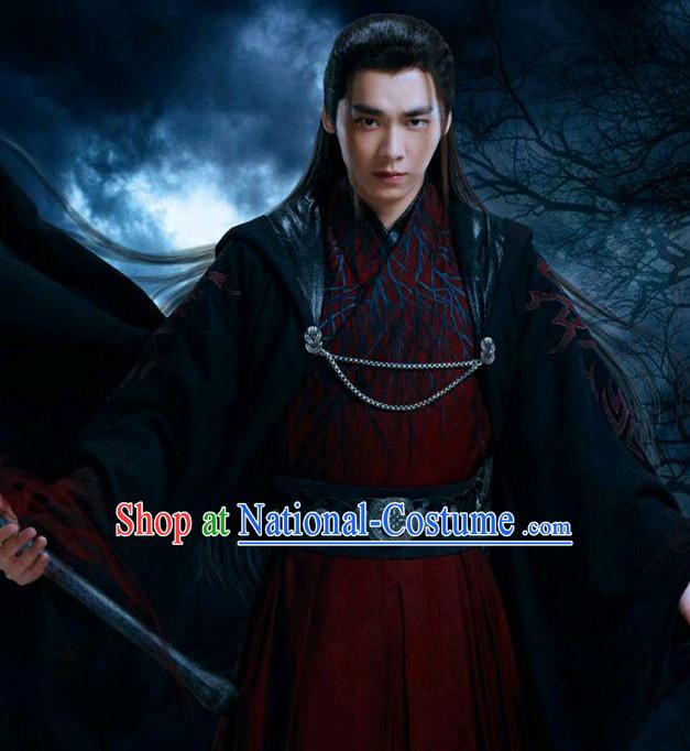 Chinese Ancient Swordsman Costumes Complete Set for Men