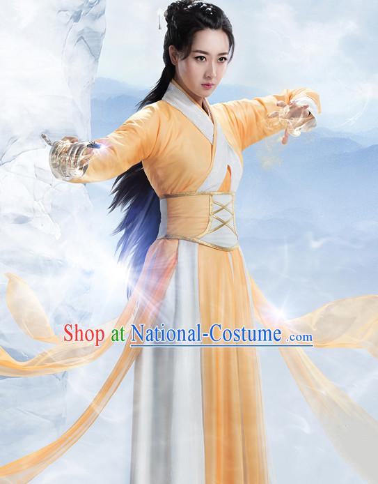 Chinese Ancient Swordswoman Knight Costume Complete Set for Women Youth Teenagers Kids