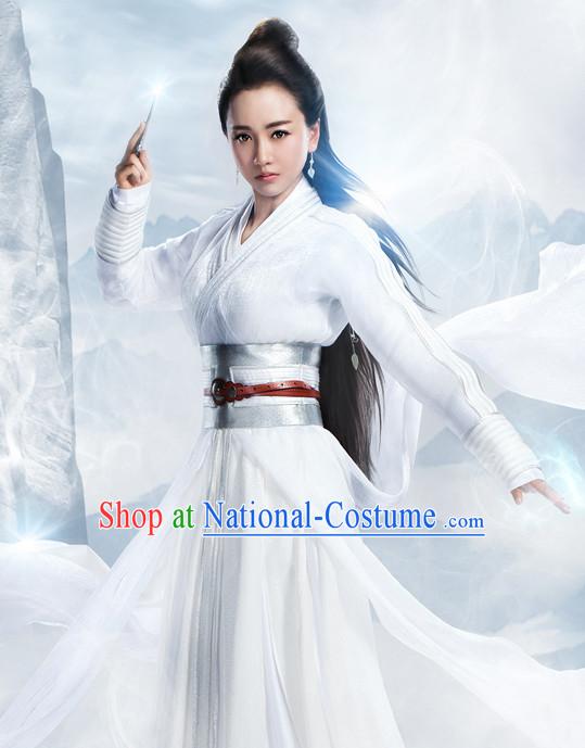 Chinese Ancient Swordswoman Knight Costume Complete Set for Women Youth Teenagers Kids