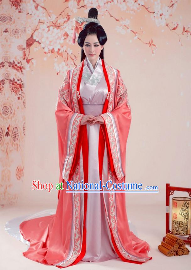 Chinese Ancient Princess Dresses and Hair Jewelry Complete Set for Women