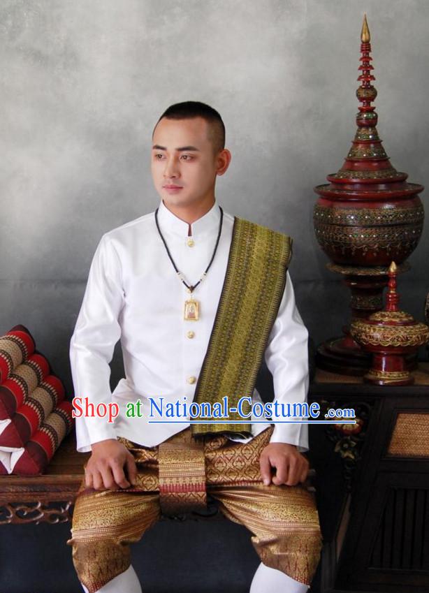 Traditional National Thai Dress Thai Traditional Dress Dresses Wedding Dress online for Sale Thai Clothing Thailand Clothes Complete Set for Men Boys Youth