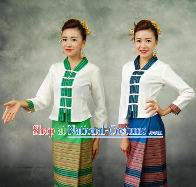 Traditional National Thai Dress Thai Traditional Dress Dresses Wedding Dress online for Sale Thai Clothing Thailand Clothes Complete Set for Women Girls Adults Youth Kids