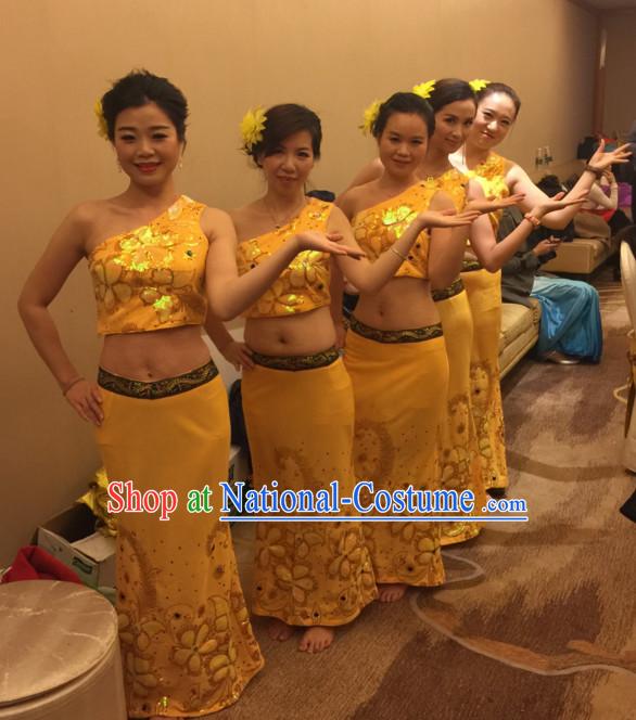 Traditional National Thai Dance Costumes Dress Thai Traditional Dress Dresses Wedding Dress online for Sale Thai Clothing Thailand Clothes Complete Set for Women Girls Adults Youth Kids