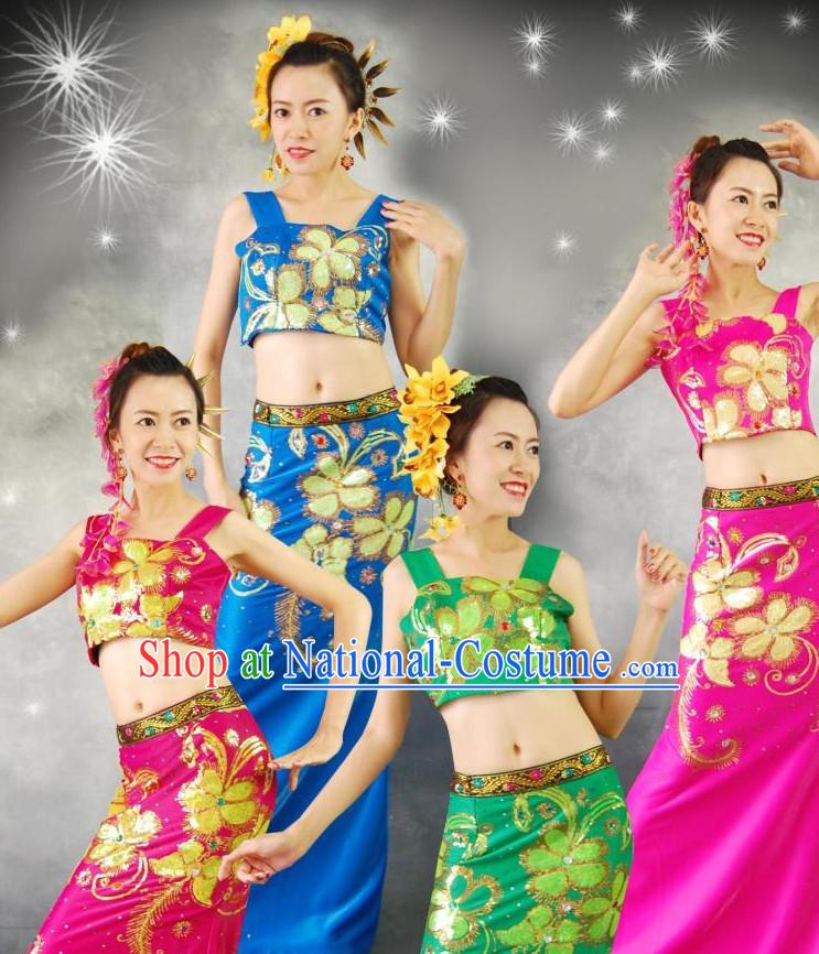 Traditional National Thai Dance Costumes Dress Thai Traditional Dress Dresses Wedding Dress online for Sale Thai Clothing Thailand Clothes Complete Set for Women Girls Adults Youth Kids