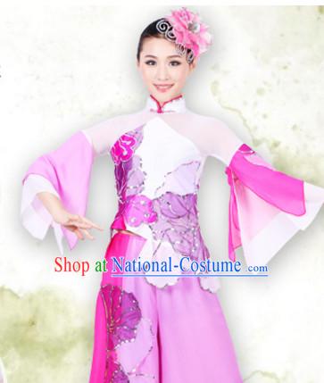 Chinese Classicial Dancing Costumes Dancewear and Headpieces Complete Set for Women