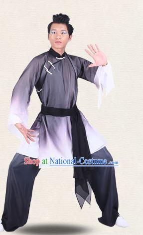 Chinese Traditional Classical Dance Costumes Dancewear and Headpieces Complete Set for Men