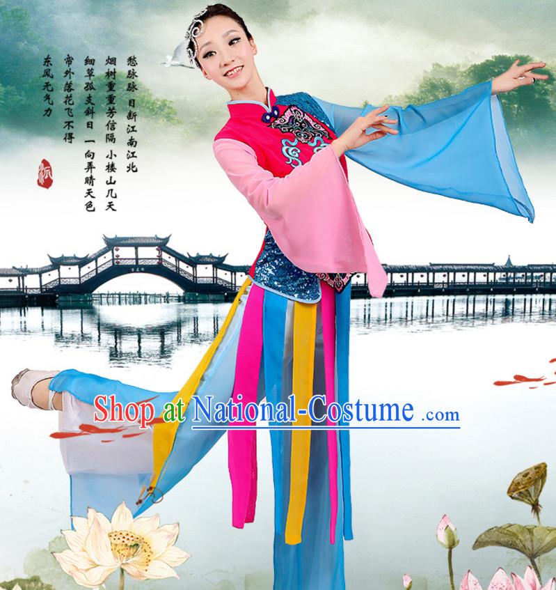 Chinese Classicial Dancing Costumes Dancewear and Headpieces Complete Set for Women