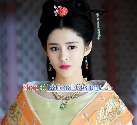 Ancient Chinese Princess Black Wig Wigs and Hair Jewelry