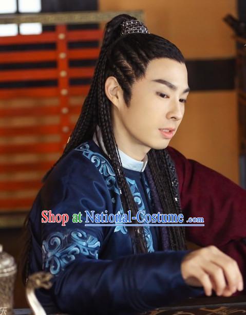 Ancient Chinese Black Wig Wigs and Hair Accessories for Men