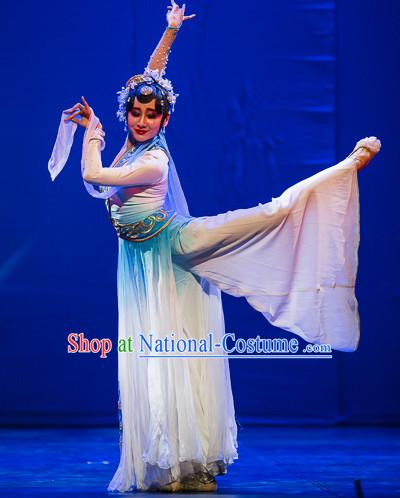 Chinese Professional Stage Classical Dancing Costume and Headpieces Complete Set for Women