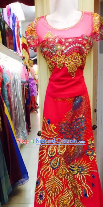 Traditional National Thai Garment Dress Thai Traditional Dress Dresses Wedding Dress online for Sale Thai Clothing Thailand Clothes Complete Set for Women Girls Adults Youth Kids