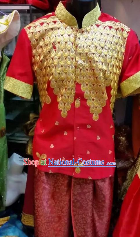 Top Traditional National Thai Garment Dress Thai Traditional Dress Dresses Wedding Dress Complete Set for Men Boys Youth Kids Adults